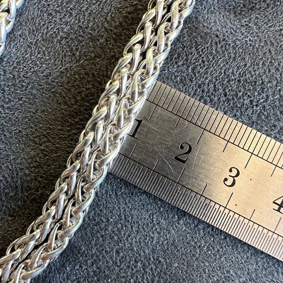 David Yurman Double Wheat Chain Diamond Necklace - 18" - Picture 14 of 15